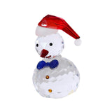 Snowman Figurine Clear Christmas Desktop Ornaments for Christmas Table Decor Blue