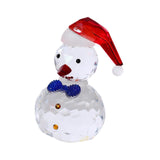 Snowman Figurine Clear Christmas Desktop Ornaments for Christmas Table Decor Blue