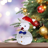 Snowman Figurine Clear Christmas Desktop Ornaments for Christmas Table Decor Blue