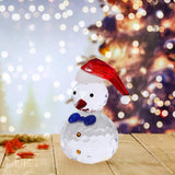 Snowman Figurine Clear Christmas Desktop Ornaments for Christmas Table Decor Blue