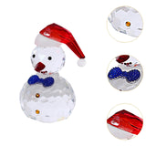 Snowman Figurine Clear Christmas Desktop Ornaments for Christmas Table Decor Blue