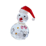 Snowman Figurine Clear Christmas Desktop Ornaments for Christmas Table Decor Pink