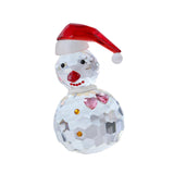 Snowman Figurine Clear Christmas Desktop Ornaments for Christmas Table Decor Pink