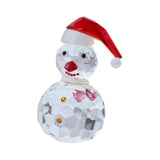 Snowman Figurine Clear Christmas Desktop Ornaments for Christmas Table Decor Pink