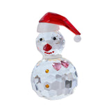 Snowman Figurine Clear Christmas Desktop Ornaments for Christmas Table Decor Pink