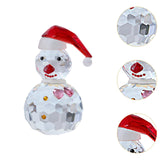 Snowman Figurine Clear Christmas Desktop Ornaments for Christmas Table Decor Pink