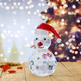 Snowman Figurine Clear Christmas Desktop Ornaments for Christmas Table Decor Pink