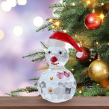 Snowman Figurine Clear Christmas Desktop Ornaments for Christmas Table Decor Pink