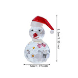 Snowman Figurine Clear Christmas Desktop Ornaments for Christmas Table Decor Pink