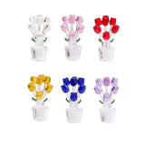 Maxbell Glass Roses Figurine 3D Wedding Roses Flowers Bouquets Ornament for Christmas clear