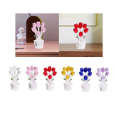 Maxbell Glass Roses Figurine 3D Wedding Roses Flowers Bouquets Ornament for Christmas clear
