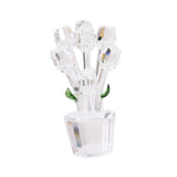Maxbell Glass Roses Figurine 3D Wedding Roses Flowers Bouquets Ornament for Christmas clear