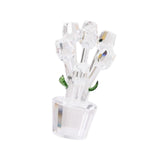 Maxbell Glass Roses Figurine 3D Wedding Roses Flowers Bouquets Ornament for Christmas clear