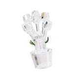 Maxbell Glass Roses Figurine 3D Wedding Roses Flowers Bouquets Ornament for Christmas clear