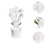 Maxbell Glass Roses Figurine 3D Wedding Roses Flowers Bouquets Ornament for Christmas clear