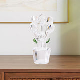 Maxbell Glass Roses Figurine 3D Wedding Roses Flowers Bouquets Ornament for Christmas clear