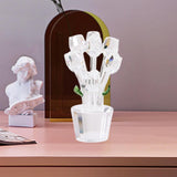 Maxbell Glass Roses Figurine 3D Wedding Roses Flowers Bouquets Ornament for Christmas clear