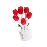 Maxbell Glass Roses Figurine 3D Wedding Roses Flowers Bouquets Ornament for Christmas red