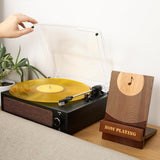 Maxbell Records Holder Display Stand Wooden Records Rack for Living Room Bedroom Home