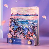 Maxbell 3D Memo Pad Romantic Gift Carving 3D Artsy Note Pad for Home Office Birthday with Acrylic box