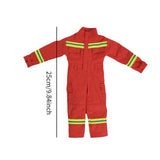 1/6 Scale Male Figure Clothes Firefighter Jumpsuit Handmade Mini for 12 inch