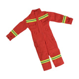 1/6 Scale Male Figure Clothes Firefighter Jumpsuit Handmade Mini for 12 inch