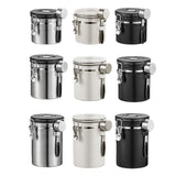 Maxbell Coffee Canister Utensils Airtight Storage Tank for Nuts Loose Leaf Tea Salts 1.2L Silver