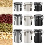Maxbell Coffee Canister Utensils Airtight Storage Tank for Nuts Loose Leaf Tea Salts 1.2L Silver