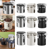 Maxbell Coffee Canister Utensils Airtight Storage Tank for Nuts Loose Leaf Tea Salts 1.2L Silver