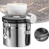 Maxbell Coffee Canister Utensils Airtight Storage Tank for Nuts Loose Leaf Tea Salts 1.2L Silver