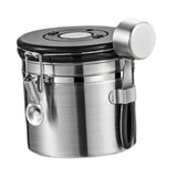 Maxbell Coffee Canister Utensils Airtight Storage Tank for Nuts Loose Leaf Tea Salts 1.2L Silver