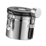 Maxbell Coffee Canister Utensils Airtight Storage Tank for Nuts Loose Leaf Tea Salts 1.2L Silver