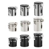 Maxbell Coffee Canister Utensils Airtight Storage Tank for Nuts Loose Leaf Tea Salts 1.2L Silver