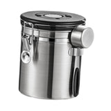 Maxbell Coffee Canister Utensils Airtight Storage Tank for Nuts Loose Leaf Tea Salts 1.5L Silver