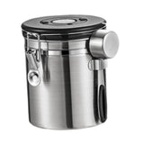 Maxbell Coffee Canister Utensils Airtight Storage Tank for Nuts Loose Leaf Tea Salts 1.5L Silver