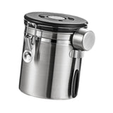 Maxbell Coffee Canister Utensils Airtight Storage Tank for Nuts Loose Leaf Tea Salts 1.5L Silver