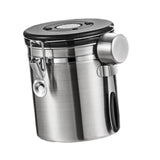 Maxbell Coffee Canister Utensils Airtight Storage Tank for Nuts Loose Leaf Tea Salts 1.5L Silver