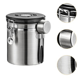 Maxbell Coffee Canister Utensils Airtight Storage Tank for Nuts Loose Leaf Tea Salts 1.5L Silver