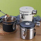 Maxbell Coffee Canister Utensils Airtight Storage Tank for Nuts Loose Leaf Tea Salts 1.5L Silver