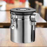 Maxbell Coffee Canister Utensils Airtight Storage Tank for Nuts Loose Leaf Tea Salts 1.5L Silver