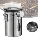 Maxbell Coffee Canister Utensils Airtight Storage Tank for Nuts Loose Leaf Tea Salts 1.8L Silver