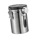 Maxbell Coffee Canister Utensils Airtight Storage Tank for Nuts Loose Leaf Tea Salts 1.8L Silver