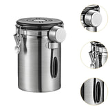 Maxbell Coffee Canister Utensils Airtight Storage Tank for Nuts Loose Leaf Tea Salts 1.8L Silver