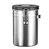 Maxbell Coffee Canister Utensils Airtight Storage Tank for Nuts Loose Leaf Tea Salts 1.8L Silver