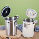 Maxbell Coffee Canister Utensils Airtight Storage Tank for Nuts Loose Leaf Tea Salts 1.8L Silver