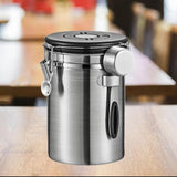 Maxbell Coffee Canister Utensils Airtight Storage Tank for Nuts Loose Leaf Tea Salts 1.8L Silver