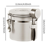 Maxbell Coffee Canister Utensils Airtight Storage Tank for Nuts Loose Leaf Tea Salts 1.2L White