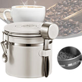 Maxbell Coffee Canister Utensils Airtight Storage Tank for Nuts Loose Leaf Tea Salts 1.2L White