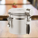 Maxbell Coffee Canister Utensils Airtight Storage Tank for Nuts Loose Leaf Tea Salts 1.2L White