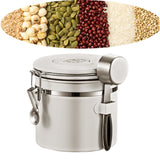 Maxbell Coffee Canister Utensils Airtight Storage Tank for Nuts Loose Leaf Tea Salts 1.2L White